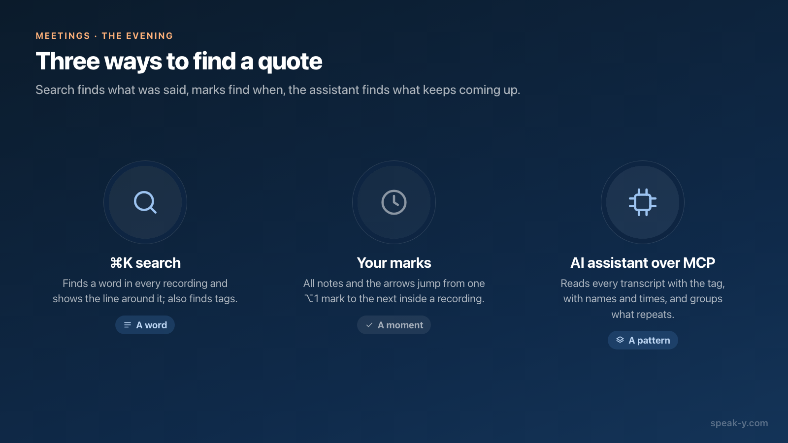 Three ways to find a quote in ten interviews